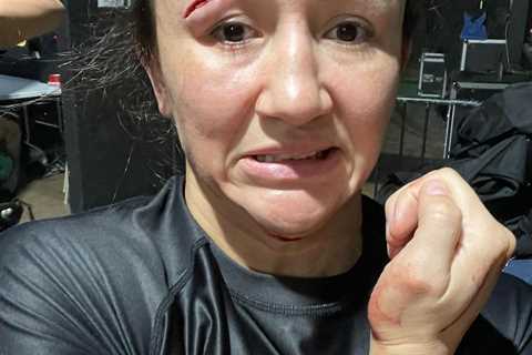 UFC star Carla Esparza suffers horror eye gash that sees her Fury Pro Grappling submission fight..