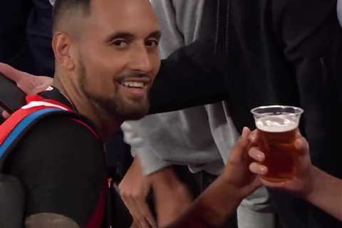 Kyrgios drinks fan’s pint to celebrate Australian Open win as Broady says he was warned about..