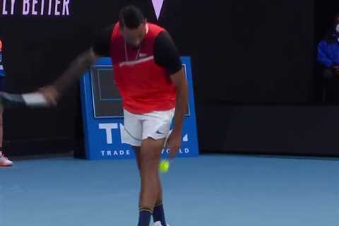 Watch Nick Kyrgios’ never-before-seen underarm TWEENER serve just five minutes into Australian Open ..