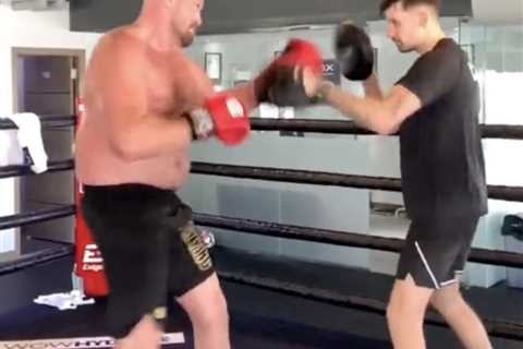 Watch as Tyson Fury shows off blistering hand speed in training for Dillian Whyte leaving fans VERY ..