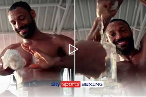 Kell Brook wrings out the sweat from his t-shirt after training 😳💦 Behind The Ropes  Tease