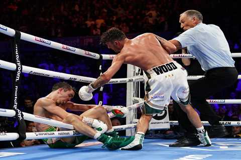 Michael Conlan shows off nasty facial injuries from hospital bed after falling through ropes in..