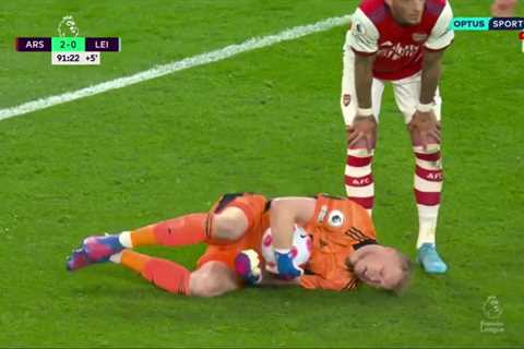 ‘Love this team’ – Touching moment Ben White wipes grass off Aaron Ramsdale’s face after Arsenal..