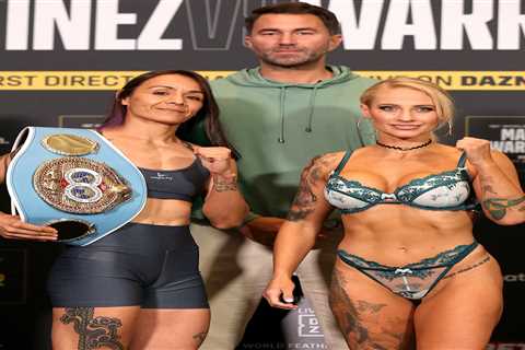 Ebanie Bridges strips down to bra and knickers for weigh in ahead of world title fight with Maria..