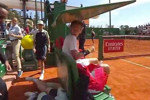 Medics rush on court as ball-girl COLLAPSES in scorching conditions at Monte Carlo Masters leaving..