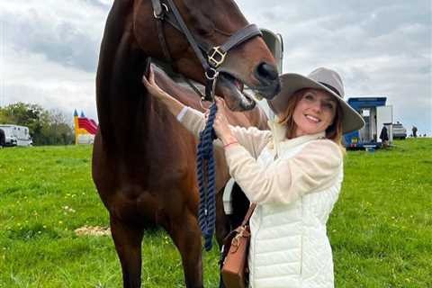 Geri Horner and husband Christian celebrate first racehorse winner named after her No 1 hit