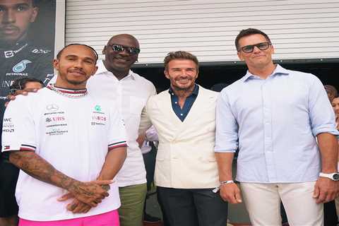 Lewis Hamilton poses with David Beckham, Tom Brady and Michael Jordan as US sporting royalty flocks ..