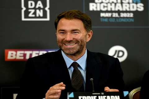 Eddie Hearn hilariously claims he can’t wait for the day someone ‘chins’ Jake Paul ahead of Tommy..