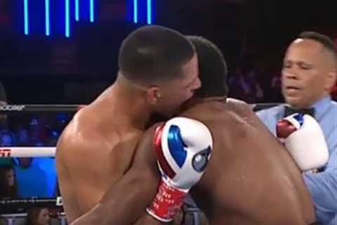 Moment Berlanga tries to BITE opponent Angulo’s ear and then admits after fight ‘I was about to do..