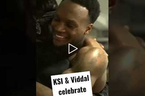 KSI and Viddal Riley celebrate backstage 🥊