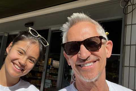 Tottenham fan Emma Raducanu poses for selfie with Gary Lineker ahead of Brit tennis star’s..