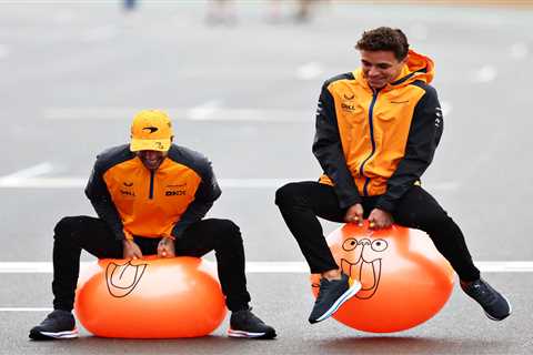 Watch hilarious moment Daniel Ricciardo smashes F1 pal Lando Norris in face with SPACE HOPPER ahead ..