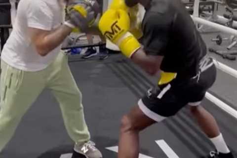 Watch Floyd Mayweather, 45, show off amazing speed in training before boxing legend’s eight-figure..