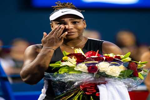 Serena Williams breaks down in tears on court as tennis legend crashes out of Canadian Open ahead..