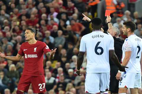 Watch Darwin Nunez sent off for brutal HEADBUTT on Andersen as £85m Liverpool ace leaves fans..