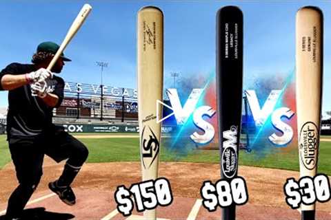 $30 WOOD BAT vs $150 WOOD BAT - Louisville Slugger Wood Bat Reviews - Bat Bros in VEGAS