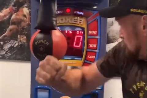 Watch Tyson Fury DESTROY punching machine challenge and put Anthony Joshua’s record to shame