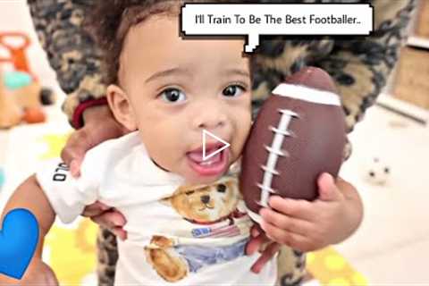 Riss And Quan Baby Shine Is Already Training For American Football *So Adorable *