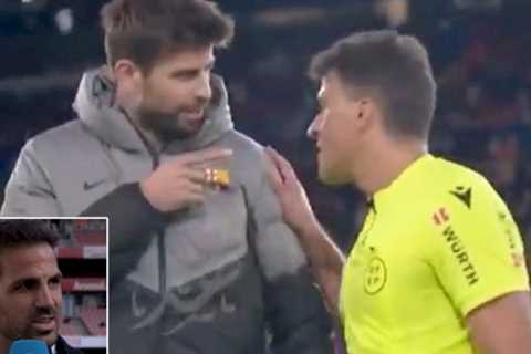 Cesc Fabregas’ savage reaction to childhood pal Gerard Pique seeing red in career finale