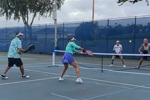 4.0 mixed doubles @ K2 Moanalua tournament Dec 2022. Corina and David vs. Lori and Robert