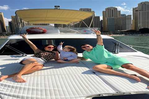 Arsenal star Granit Xhaka relaxes on yacht with wife and daughter as he relaxes in Dubai after..