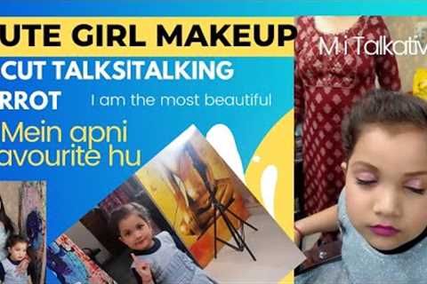 Cute 5years old Talkative Baby Girl Make up for her uncle wedding| Madona*Kids*Makeup!Talking Parrot