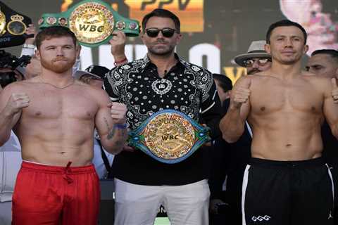 Canelo Alvarez would fight heavyweight champion Oleksandr Usyk despite FOUR STONE weight difference