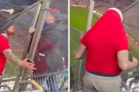 ‘Clown’ Man Utd fan gets ‘owned’ after goading Barcelona supporters over 2-2 draw