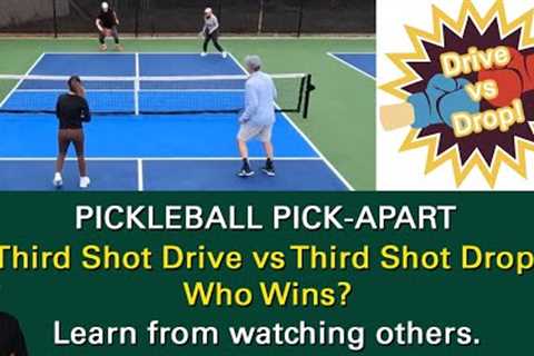 Pickleball!  Two Ways To Play.  3rd Shot Drop vs 3rd Shot Drive.  Learn from Watching Others!