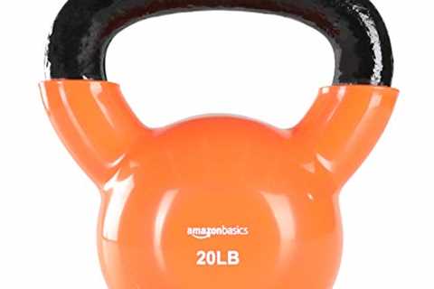 AmazonBasics Vinyl Kettlebell - 20 Pounds, Orange by AmazonBasics