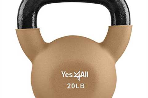 Yes4All Neoprene Coated Kettlebell Weights, Strength Training Kettlebells (20Lb - Iced Latte) from..