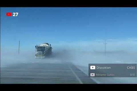 Ground BLIZZARD On The Canadian Prairie in Manitoba