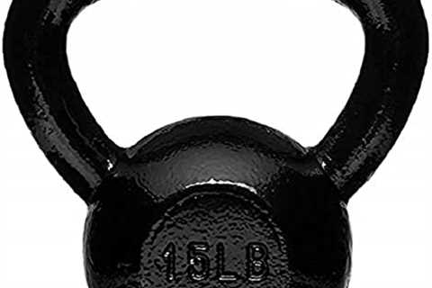 Amazon Basics Enamel Cast Iron Kettlebell - 15 Pounds, Black from Amazon Basics