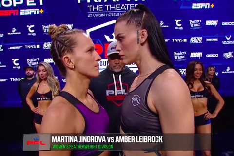 Stunning MMA star Amber Leibrock stares down rival in tense face-off ahead of debut in PFL’s $1m..