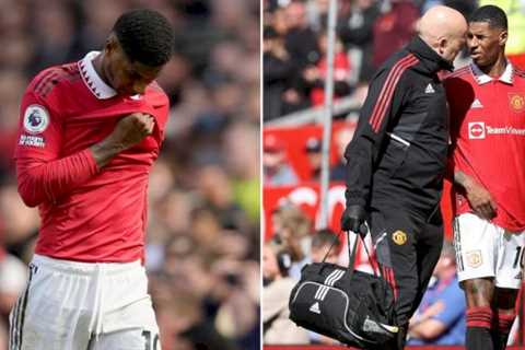 Man Utd fans ‘terrified’ as Marcus Rashford hobbles down tunnel after coming off