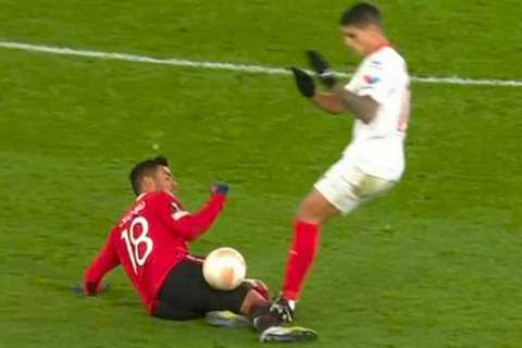 Casemiro ‘stamped on’ by Erik Lamela but Sevilla star avoids red as Man Utd fans rage