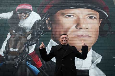 ‘I’m gobsmacked!’ – Frankie Dettori left speechless after giant mural of him unveiled at Epsom..