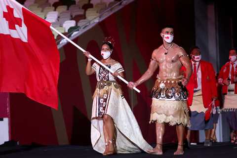 Tonga's Beloved Shirtless Flagbearer Returns For Tokyo Olympics Opening Ceremony