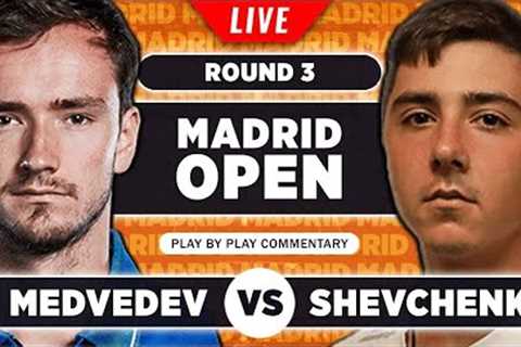 MEDVEDEV vs SHEVCHENKO | ATP Madrid Open 2023 | LIVE Tennis Play-by-Play Stream