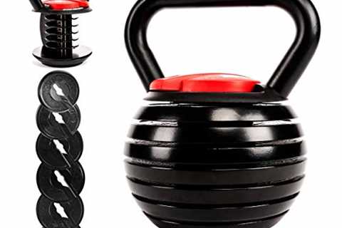 Victor Fitness Adjustable Kettlebell with 7 Weight Levels from 10-40 lbs. Perfect for Abs, Arms,..