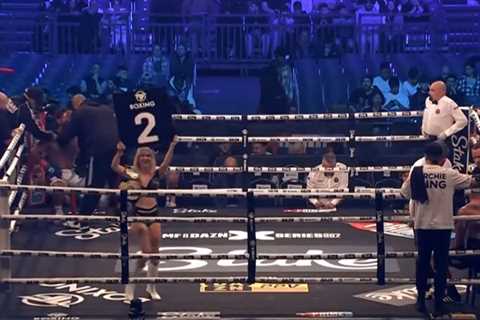 Stunning OnlyFans star Astrid Wett is ring girl on KSI fight card months after getting pied trying..