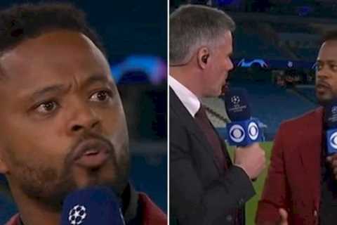 Kate Abdo apologises as Patrice Evra gatecrashes TV panel and explains Man City bust-up