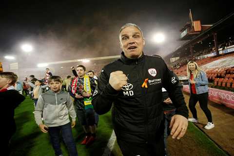 Fans love Barnsley manager Michael Duff drinking Stella while being interviewed by BBC after huge..