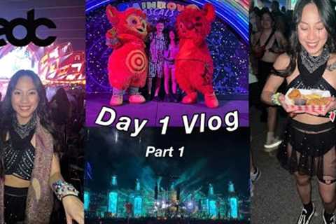 EDC Las Vegas 2023 Day 1 Vlog Part 1🎡 Explore with Me || Odd Mob, Artbat, Griz, Discolines, etc!!!