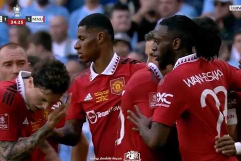 Manchester United players fume as missile from Man City end hits Victor Lindelof in the face