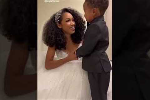 Mom does first look with 3-year-old son on wedding day #shorts