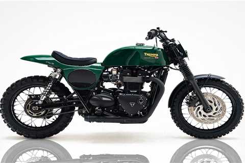 Green with envy: A Bonneville T120 scrambler from France