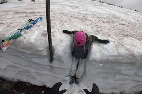 Skiing Laps From Car Rocky Mountain National Park Memorial Day 2023 Dash Cam GoPro