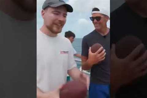 Tom Brady drills a drone with a football off a yacht 🎯 #shorts