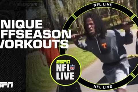 When Alvin Kamara pulled a car 👀 Reviewing some of the tildest offseason workouts | NFL Live